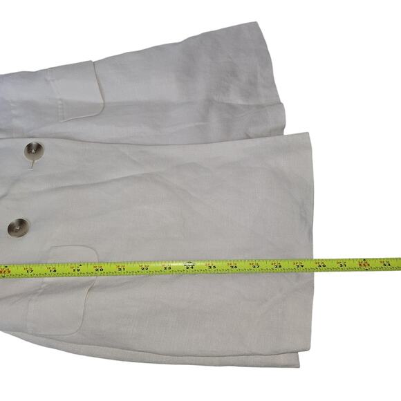 Express Romper Womens XXS Cream Sleeveless Double Breasted Blazer Linen Mob Wife - Picture 7 of 11